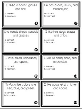 Commas in a Series Sort and Task Cards by The Lesson Plan Diva | TPT