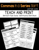 Commas in a Series Sort and Task Cards