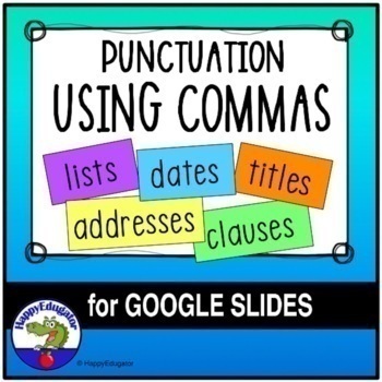Preview of Commas TEST PREP on Google Slides and Easel Assessment