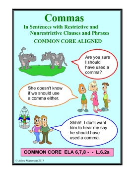 Preview of COMMAS - Restrictive and Nonrestrictive Clauses & Appositives No-prep Unit