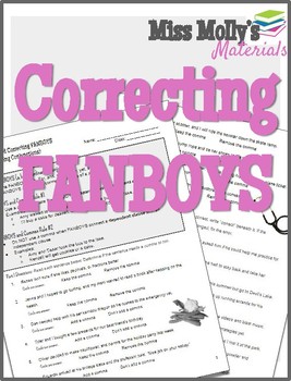 Preview of Commas and Correcting FANBOYS (Coordinating Conjunctions) - No Red Ink Aligned