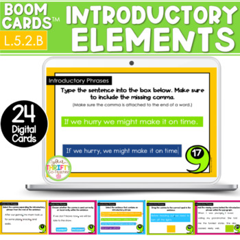 Preview of Commas and Introductory Elements Boom Cards | Digital Task Cards | Phrases