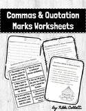 Commas and Quotation Marks in Dialogue Worksheets and Cent