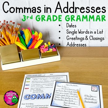 Preview of 3rd Grade Commas in Addresses & Friendly Letter Unit: Video, Activities