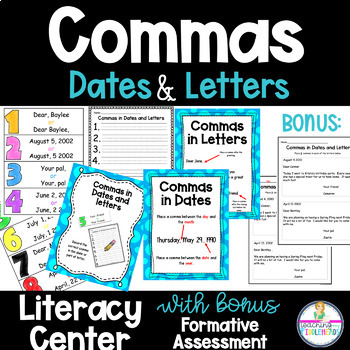 Preview of Commas in Dates and Letters Literacy | Grammar Center