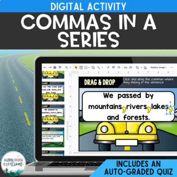 Preview of Commas in a Series Digital Grammar Activity Writing Practice 