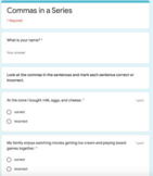 Commas in a Series Google Form Assessment