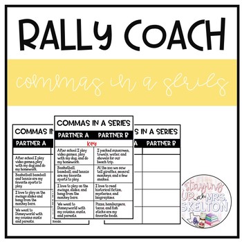 Preview of Commas in a Series- Rally Coach