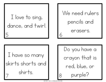 Commas in a Series Scoot by Sparkling in Second Grade | TpT