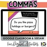Commas in a Series and Commas in Dates Digital Activities 