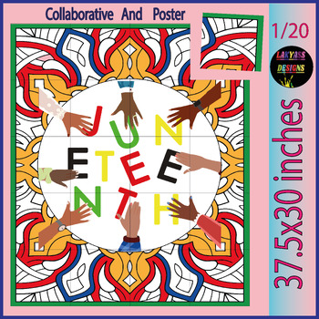 Preview of Commemorate Juneteenth Day with a Collaborative Coloring Bulletin Board Poster