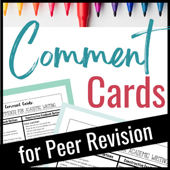 Preview of Comment Cards for Academic Essay Writing to Help Students Give Quality Feedback