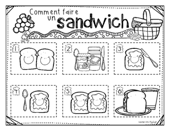 sequencing for grade free worksheets 1 Procedural  French faire sandwich  Writing un Comment