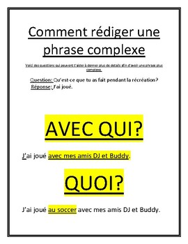 Preview of Comment rédiger une phrase complexe