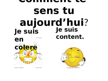 Preview of Comment te sens tu aujourd'hui? emoticons