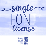 Font License- SINGLE FONT