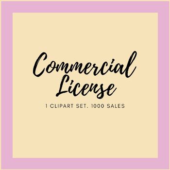 Preview of Commercial License 1 clipart set. Up to 1000 sales.