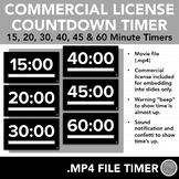Commercial License Countdown Timers - .mp4 Video Files for