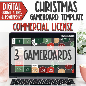 Preview of Commercial Use Editable Blank Gameboard Template Google Slides Christmas Games