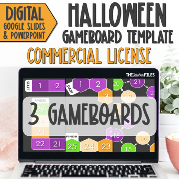 Preview of Commercial Use Editable Blank Gameboard Template Google Slides Halloween Games