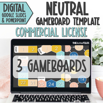 Preview of Commercial Use Editable Blank Gameboard Template Google Slides Neutral Games
