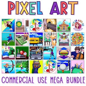 Preview of Commercial Use Pixel Art Templates MEGA Bundle for Google Sheets