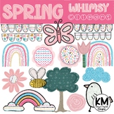 Whimsical Spring Clipart | 17 Transparent Images | Commerc