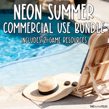 Preview of Commercial Use Summer Theme Bundle Jeopardy Template Gameboard Template Games