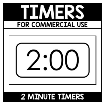 Preview of Commercial Use Timers for Digital Products Black and White Timer 2 Minute Timer