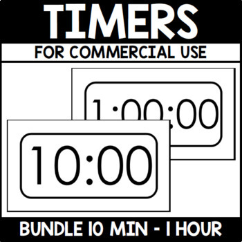 Preview of Commercial Use Timers for Digital Products Bundle 10 Minute to 1 Hour