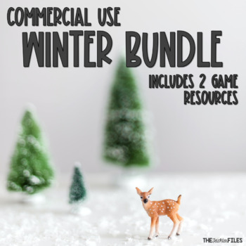 Preview of Commercial Use Winter Theme Bundle Jeopardy Template Gameboard Template Games