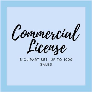 Preview of Commercial license. 3 clipart set. Up to 1000 sales || Mrs C's Digital Art