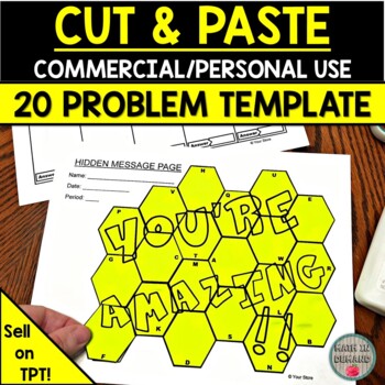 Preview of Commercial or Personal Use Cut & Paste Template Hidden Message Editable