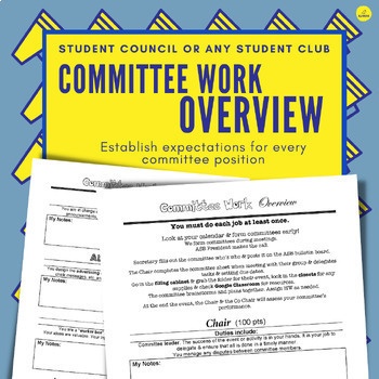 Preview of Committee Work Overview - Student Council ASB Leadership - Guided Notes