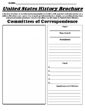Committees of Correspondence "US History Brochure" UDL Worksheet