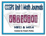 Commmon Core GPS Math Journals for NBT.1 and MD.4