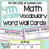 Commom Core Math Vocab Cards for 4th Grade