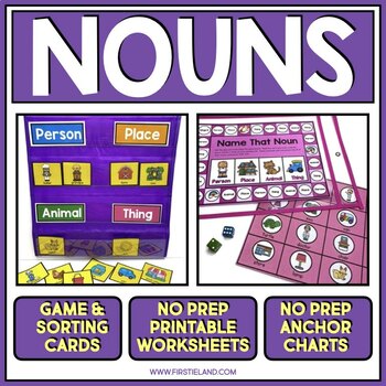 Preview of Common And Proper Noun Sort Board Games | Label Nouns | Nouns Worksheet