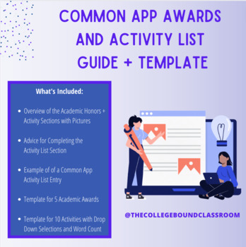 Preview of Common App Awards and Activity List Guide + Template