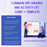 Common App Awards and Activity List Guide + Template