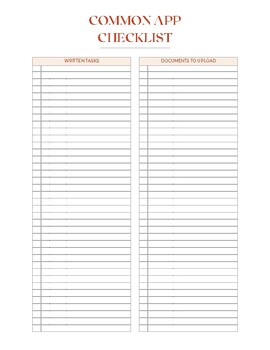 Preview of Common App Checklist