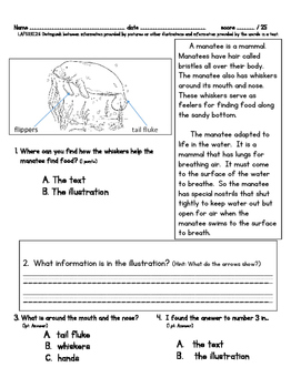 Common Assessment: Manatee RI2.6 Distinguish between information provided