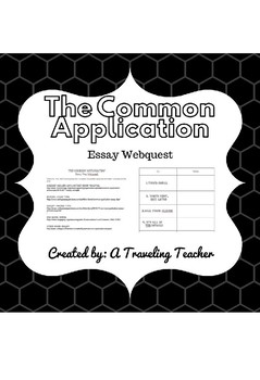 Preview of The Common Application Essay Webquest (Editable)