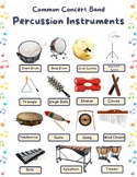 Common Concert Band Percussion Instruments Handout/Poster