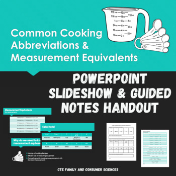 Kitchen Measurements Handout