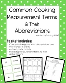 Common Cooking Measurement Terms & Abbreviations