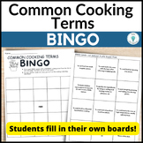 Common Cooking Terms BINGO Free Culinary Arts - FCS - FACS