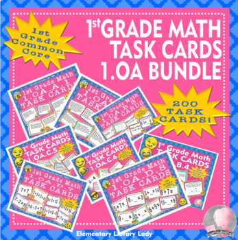 Preview of Common Core 1.OA #1-8 Math Task Cards BUNDLE - 200 Task Cards