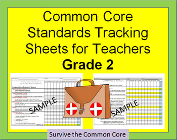 Preview of Tracking Sheets (EDITABLE) Common Core 2nd Grade Math by Domain/Cluster/Standard