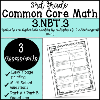 Preview of Common Core 3.NBT.3 Multiplying by Multiples of 10 | 3rd Grade Assessments